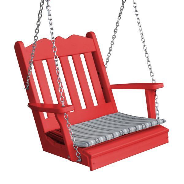A &amp; L Furniture Poly Royal English Chair Swing Porch Swing Bright Red