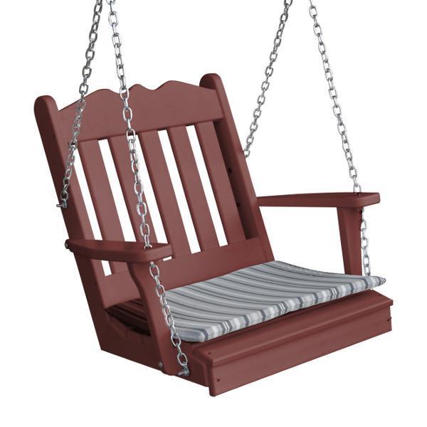 A &amp; L Furniture Poly Royal English Chair Swing Porch Swing Cherrywood