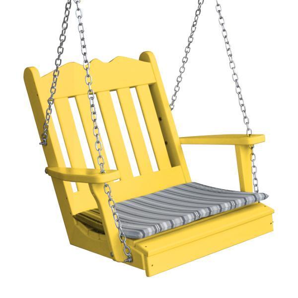 A &amp; L Furniture Poly Royal English Chair Swing Porch Swing Lemon Yellow