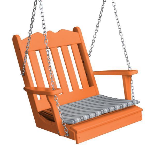 A &amp; L Furniture Poly Royal English Chair Swing Porch Swing Orange
