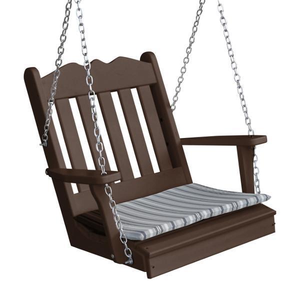A &amp; L Furniture Poly Royal English Chair Swing Porch Swing Tudor Brown