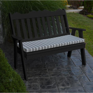 A & L Furniture Poly Royal English Garden Bench Garden Benches 4ft / Aruba Blue