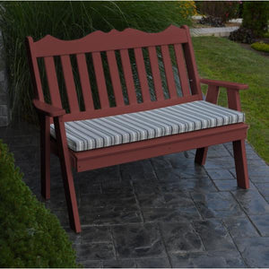 A & L Furniture Poly Royal English Garden Bench Garden Benches 4ft / Aruba Blue