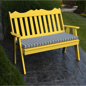 A & L Furniture Poly Royal English Garden Bench Garden Benches 4ft / Aruba Blue