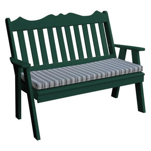 A & L Furniture Poly Royal English Garden Bench Garden Benches 4ft / Aruba Blue