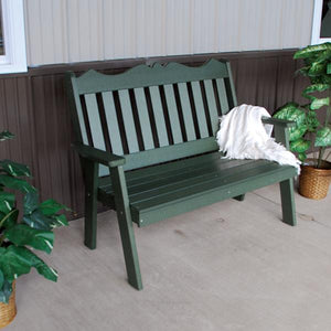A & L Furniture Poly Royal English Garden Bench Garden Benches 4ft / Aruba Blue