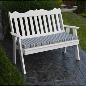 A & L Furniture Poly Royal English Garden Bench Garden Benches 4ft / Aruba Blue