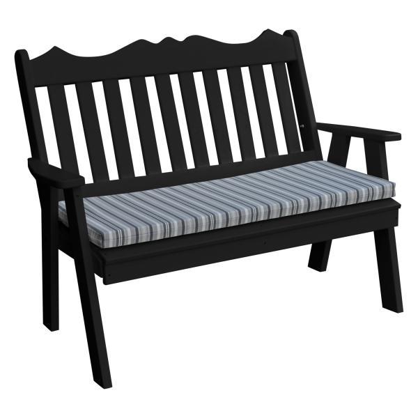 A &amp; L Furniture Poly Royal English Garden Bench Garden Benches 4ft / Black