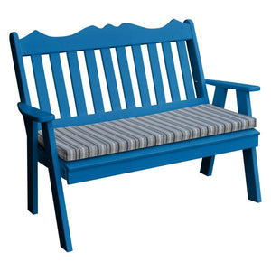 A & L Furniture Poly Royal English Garden Bench Garden Benches 4ft / Blue