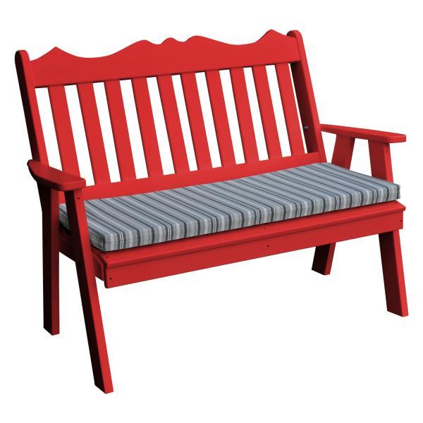 A &amp; L Furniture Poly Royal English Garden Bench Garden Benches 4ft / Bright Red