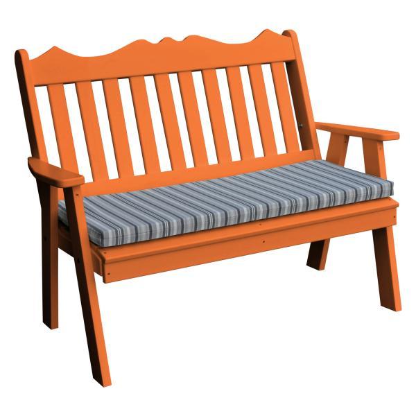 A &amp; L Furniture Poly Royal English Garden Bench Garden Benches 4ft / Orange