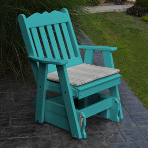 A & L Furniture Poly Royal English Gliding Chair Glider Aruba Blue