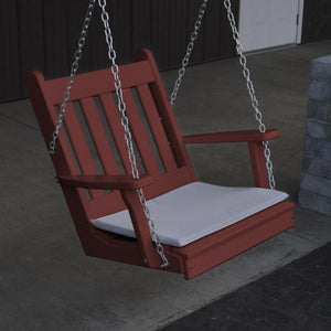 A & L Furniture Poly Traditional English Chair Swing Porch Swing Aruba Blue