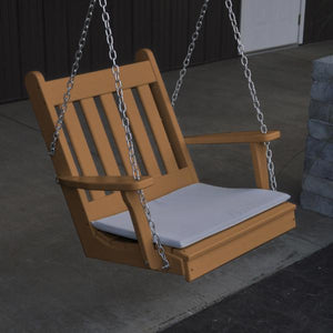 A & L Furniture Poly Traditional English Chair Swing Porch Swing Aruba Blue