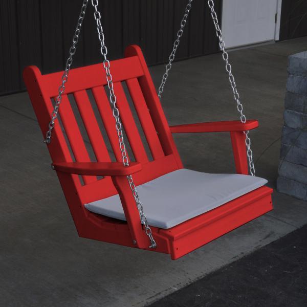 A &amp; L Furniture Poly Traditional English Chair Swing Porch Swing Aruba Blue