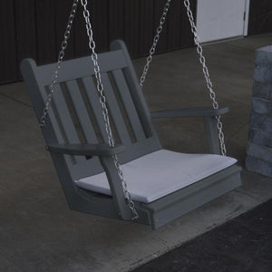 A & L Furniture Poly Traditional English Chair Swing Porch Swing Aruba Blue