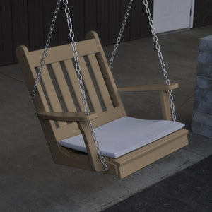 A & L Furniture Poly Traditional English Chair Swing Porch Swing Aruba Blue