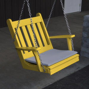 A & L Furniture Poly Traditional English Chair Swing Porch Swing Aruba Blue