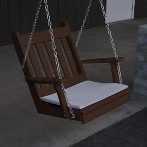 A & L Furniture Poly Traditional English Chair Swing Porch Swing Aruba Blue