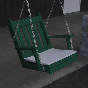 A & L Furniture Poly Traditional English Chair Swing Porch Swing Aruba Blue
