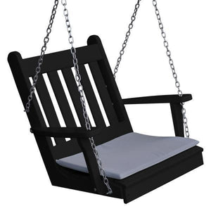 A & L Furniture Poly Traditional English Chair Swing Porch Swing Black