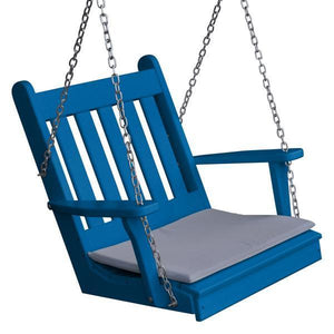 A & L Furniture Poly Traditional English Chair Swing Porch Swing Blue