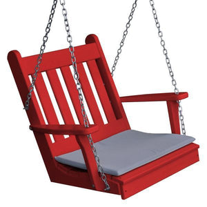 A & L Furniture Poly Traditional English Chair Swing Porch Swing Bright Red