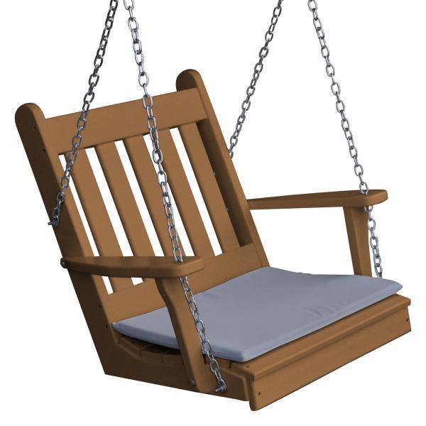 A &amp; L Furniture Poly Traditional English Chair Swing Porch Swing Cedar