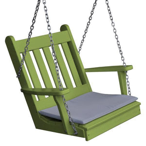 A & L Furniture Poly Traditional English Chair Swing Porch Swing Tropical Lime