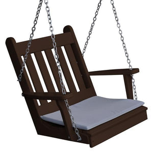 A & L Furniture Poly Traditional English Chair Swing Porch Swing Tudor Brown