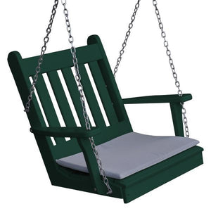A & L Furniture Poly Traditional English Chair Swing Turf Green