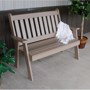 A & L Furniture Poly Traditional English Garden Bench Garden Benches 4ft / Aruba Blue