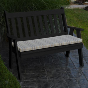 A & L Furniture Poly Traditional English Garden Bench Garden Benches 4ft / Aruba Blue