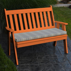 A & L Furniture Poly Traditional English Garden Bench Garden Benches 4ft / Aruba Blue
