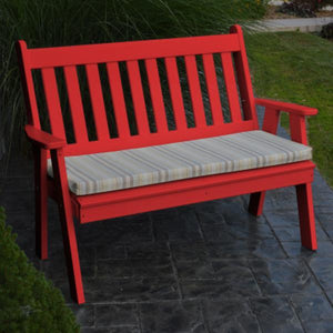 A & L Furniture Poly Traditional English Garden Bench Garden Benches 4ft / Aruba Blue