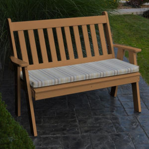 A & L Furniture Poly Traditional English Garden Bench Garden Benches 4ft / Aruba Blue