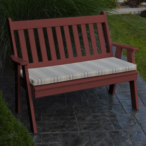 A & L Furniture Poly Traditional English Garden Bench Garden Benches 4ft / Aruba Blue