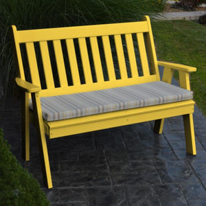 A & L Furniture Poly Traditional English Garden Bench Garden Benches 4ft / Aruba Blue