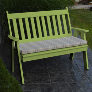 A & L Furniture Poly Traditional English Garden Bench Garden Benches 4ft / Aruba Blue
