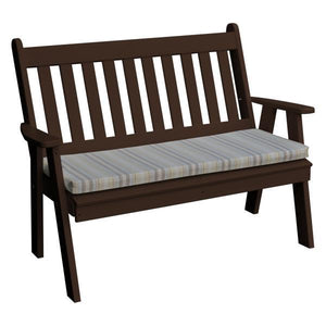 A & L Furniture Poly Traditional English Garden Bench Garden Benches 4ft / Aruba Blue