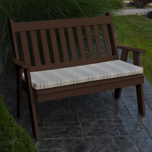 A & L Furniture Poly Traditional English Garden Bench Garden Benches 4ft / Aruba Blue