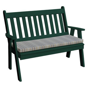 A & L Furniture Poly Traditional English Garden Bench Garden Benches 4ft / Aruba Blue
