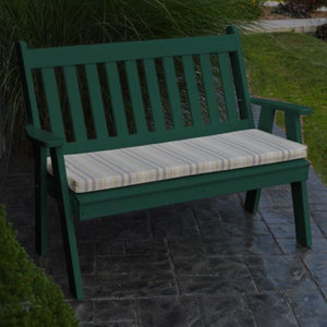 A & L Furniture Poly Traditional English Garden Bench Garden Benches 4ft / Aruba Blue