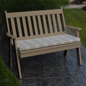 A & L Furniture Poly Traditional English Garden Bench Garden Benches 4ft / Aruba Blue