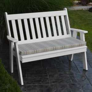 A & L Furniture Poly Traditional English Garden Bench Garden Benches 4ft / Aruba Blue