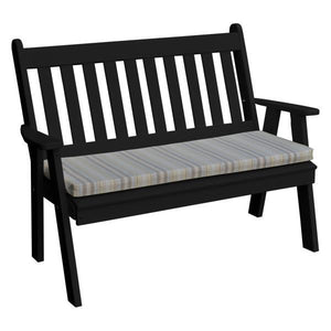 A & L Furniture Poly Traditional English Garden Bench Garden Benches 4ft / Black