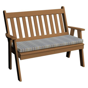 A & L Furniture Poly Traditional English Garden Bench Garden Benches 4ft / Cedar
