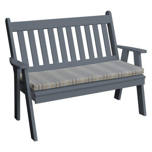 A & L Furniture Poly Traditional English Garden Bench Garden Benches 4ft / Dark Gray