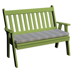 A & L Furniture Poly Traditional English Garden Bench Garden Benches 4ft / Tropical Lime