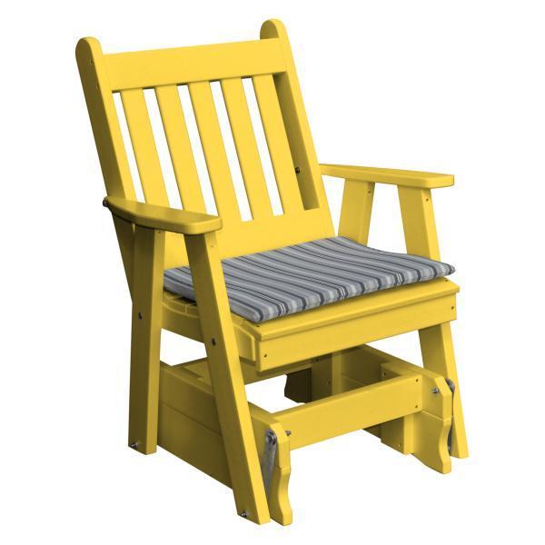 A &amp; L Furniture Poly Traditional English Gliding Chair Outdoor Chairs Lemon Yellow
